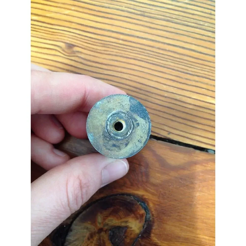 Antique Vtg Black Painted Brass Round Solid Metal Knob Drawer Cabinet Pull 2cm